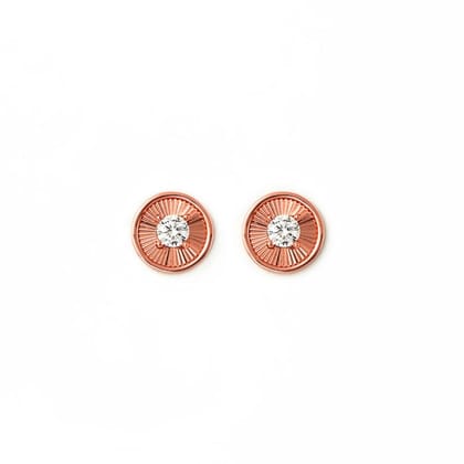 Rose Gold Stone Rim Earrings