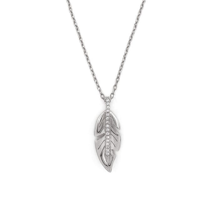 Silver Leaf Pendant with Chain