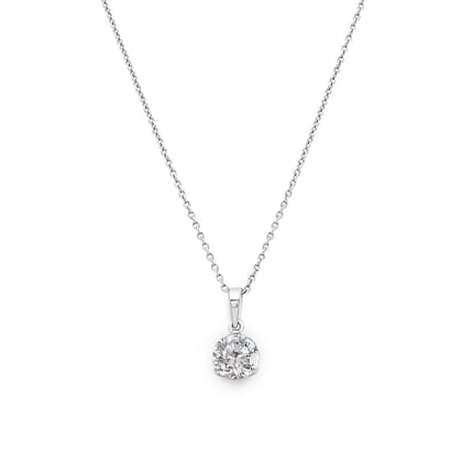 Silver Solitaire Dream 8 mm Pendant with Chain