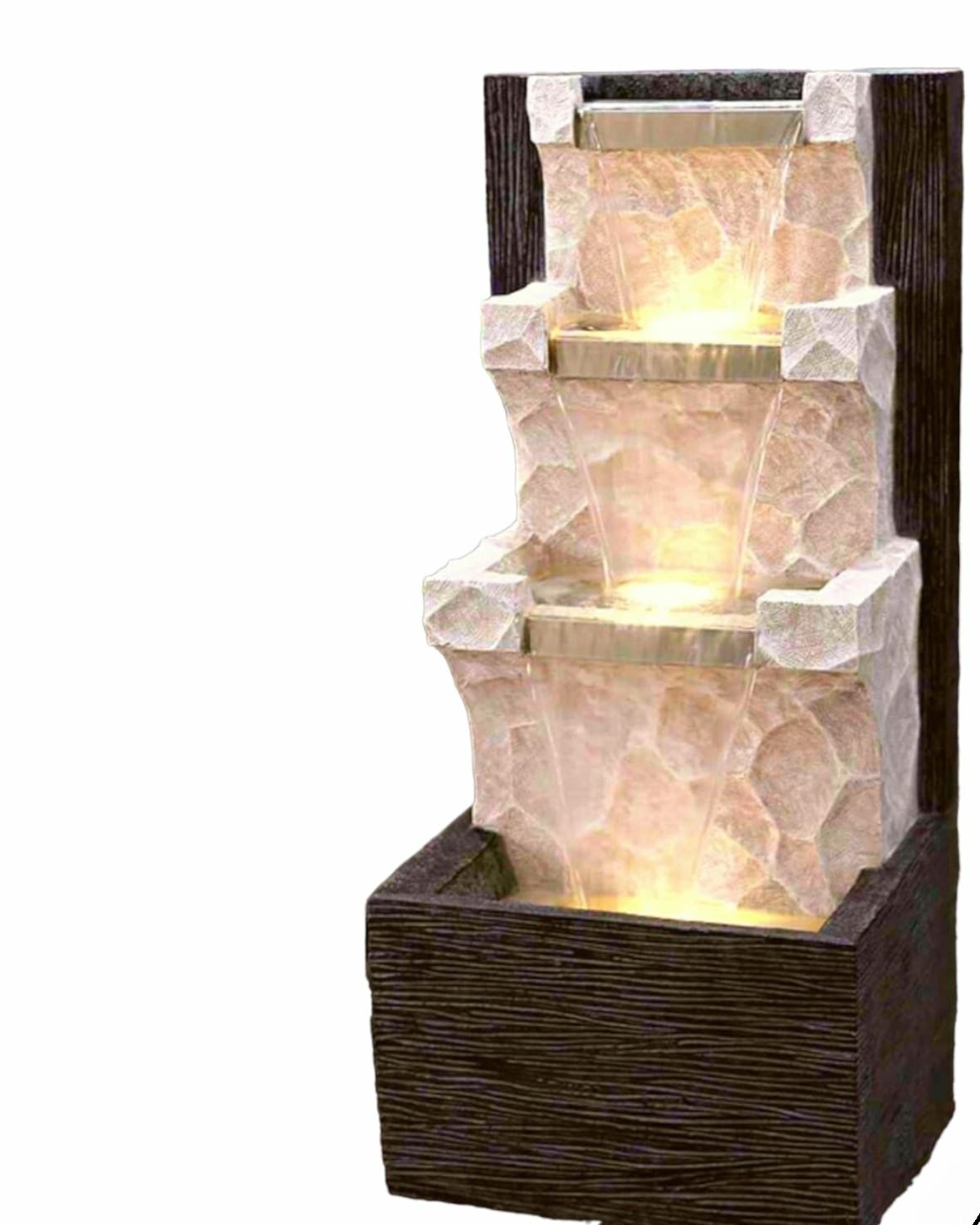 4 Tier Lighted Waterfall Fountain with LED Lights for Home Decor