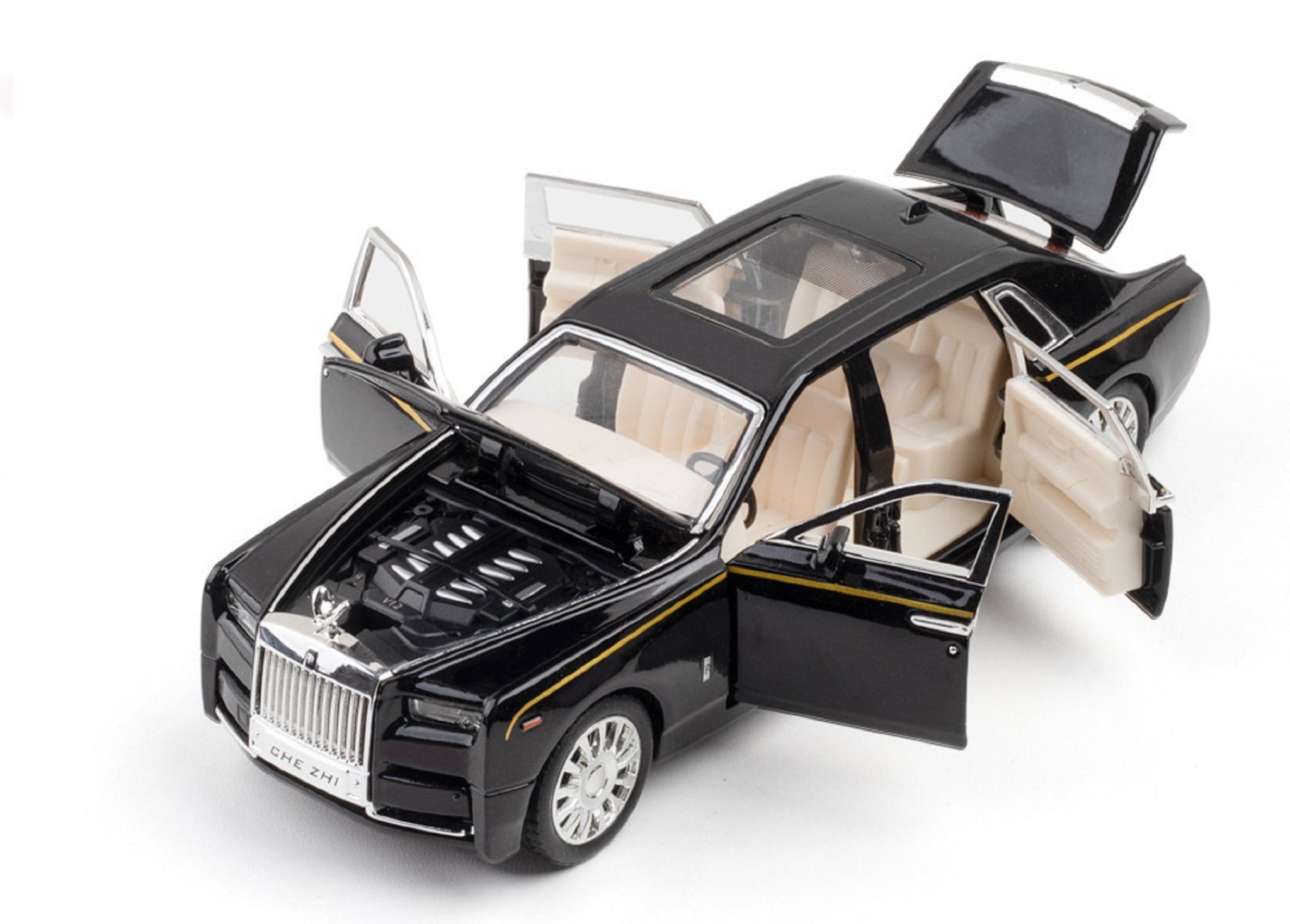 KTRS ENTERPRISE 1:32 Rlls Phntom Alloy Metal Pull Back Die-cast Car Model Pull Back car Super Openable Doors Sound and Light Doors & Light Music Boys Toys for Kids
