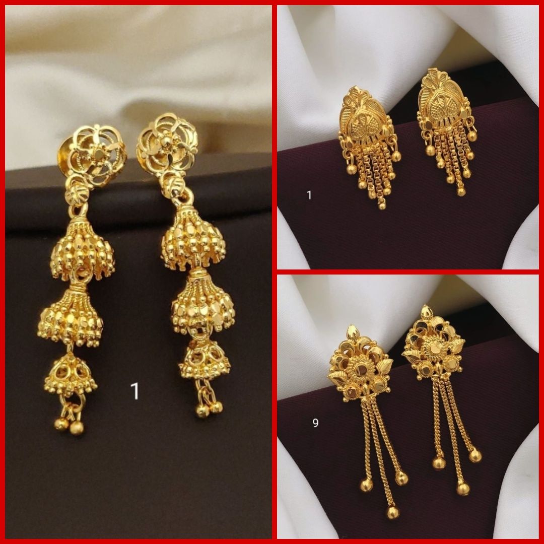 Earrings Jhumkhas Gold Jhumka Charming Women's and Girls (RK_JE-1