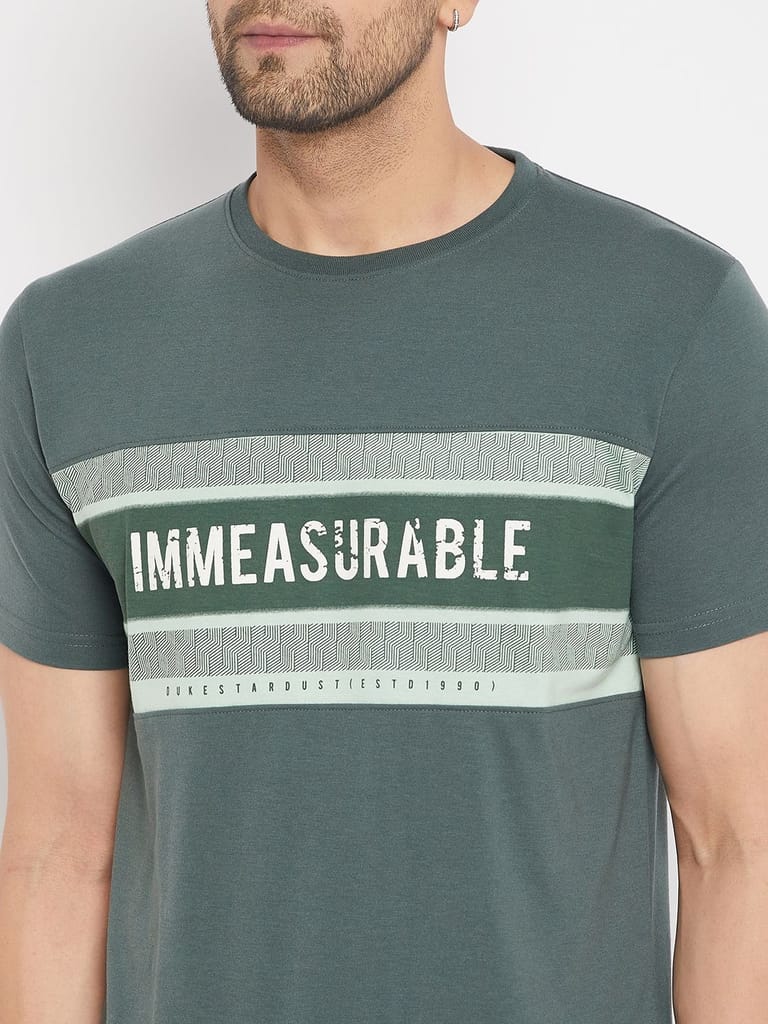 Best Men Duke Stardust Men's Half Sleeve Cotton T-shirt (MLF7051Stone Green) 2025 at ShopCircuit