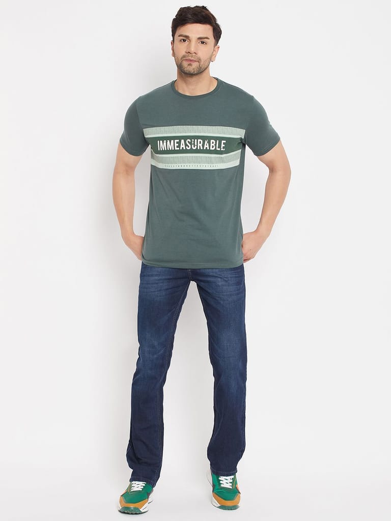Best Men Duke Stardust Men's Half Sleeve Cotton T-shirt (MLF7051Stone Green) 2025 at ShopCircuit