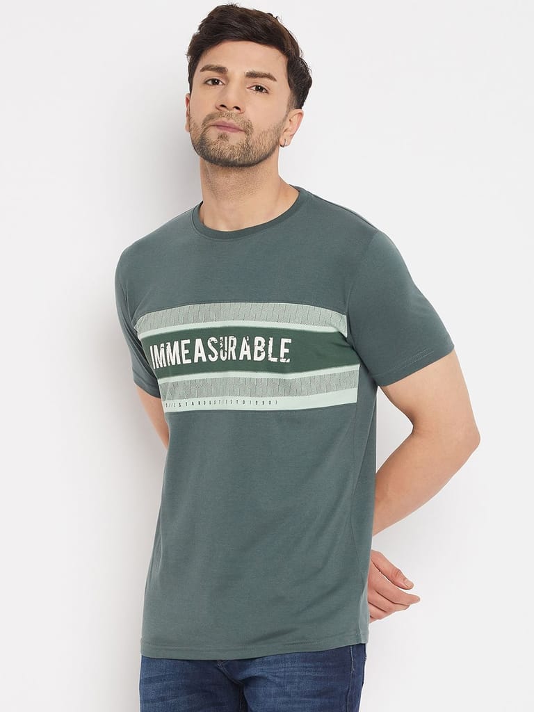 Best Men Duke Stardust Men's Half Sleeve Cotton T-shirt (MLF7051Stone Green) 2025 at ShopCircuit