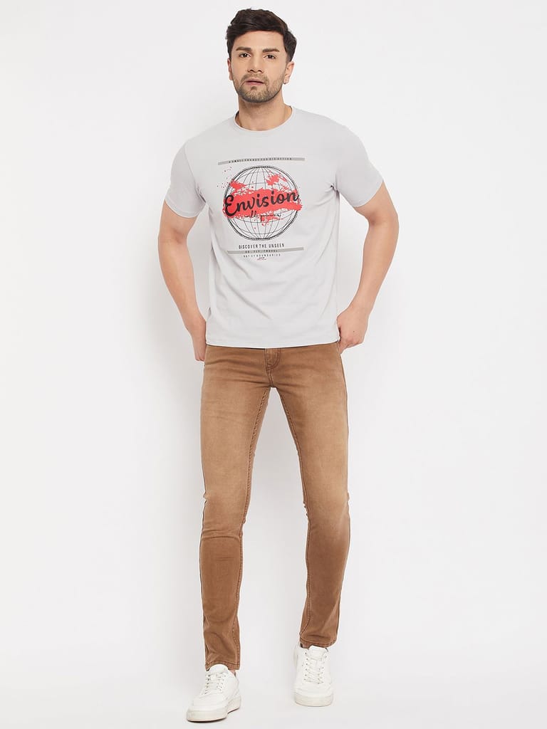 Best Men Duke Stardust Men's Half Sleeve Cotton T-shirt (MLF7050Cement) 2025 at ShopCircuit | ON