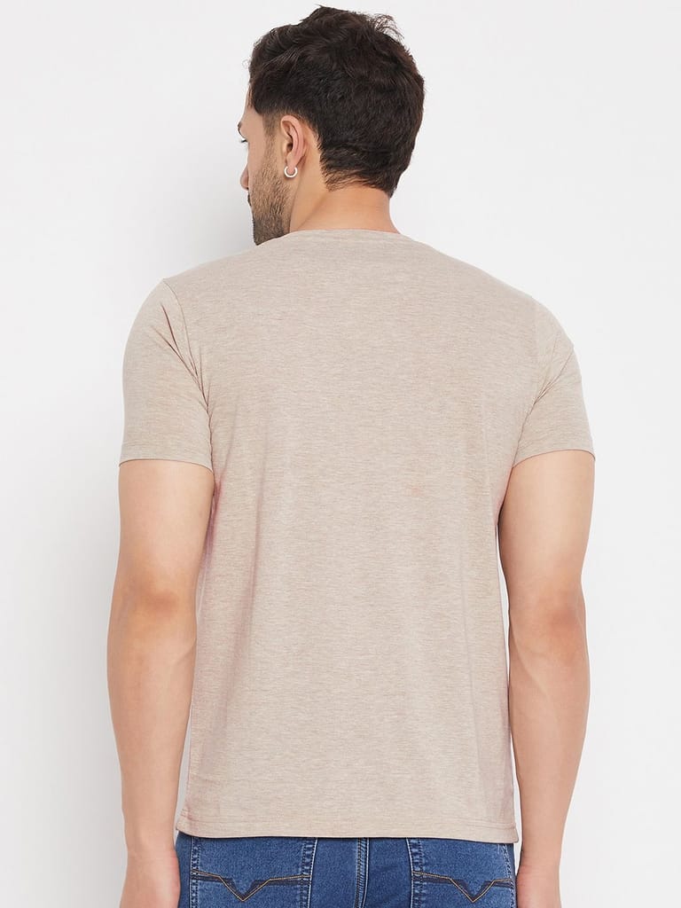 Exclusive Men Duke Stardust Men's Half Sleeve Cotton T-shirt (MLF5827Beige Melange) 2025 at Shop