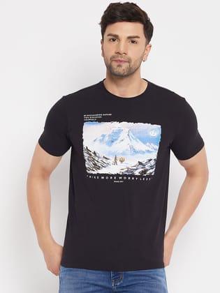 Duke Stardust Men's Half Sleeve Cotton T-shirt (MLF5746Black)
