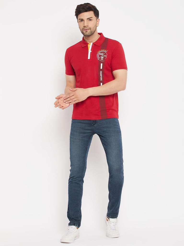 Premium Men Duke Stardust Men's Half Sleeve Cotton T-shirt (MLF1130Red) 2025 at ShopCircuit | ON