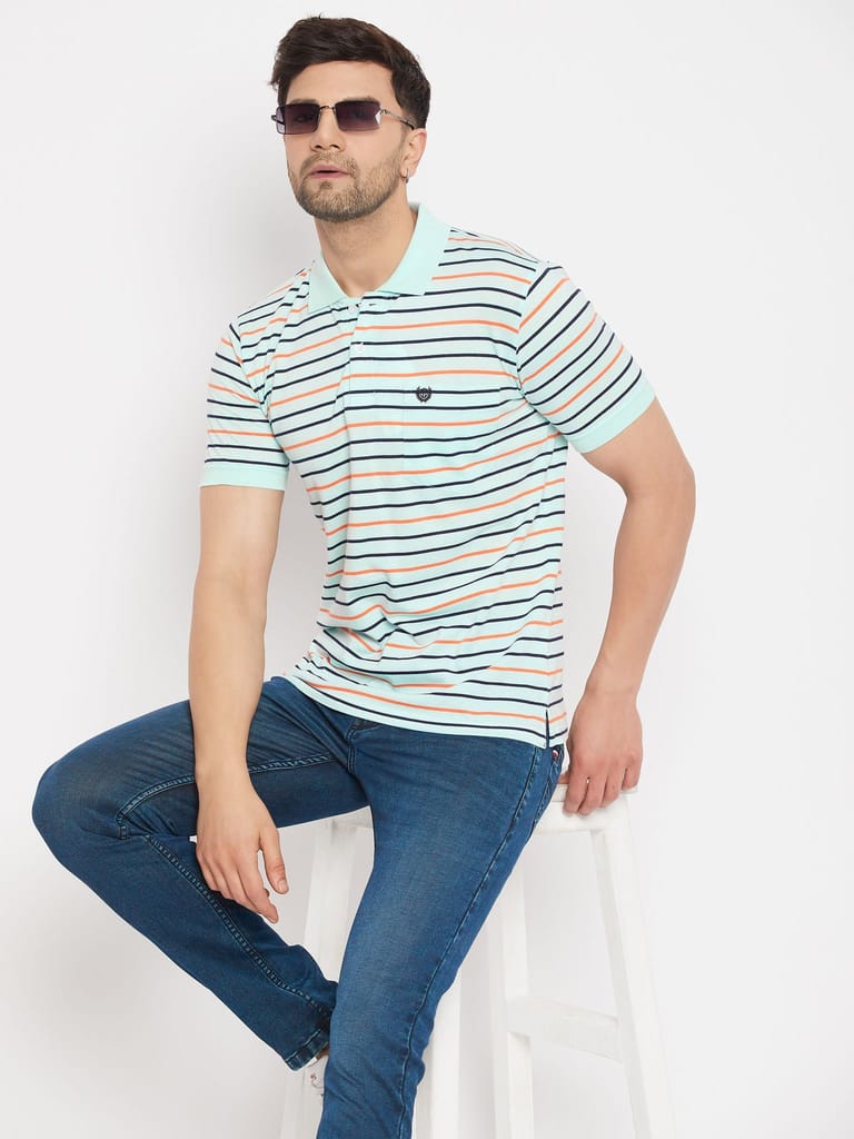 Chic Men Duke Stardust Men's Half Sleeve Cotton T-shirt (MLF1113Sage Green) 2025 at ShopCircuit 