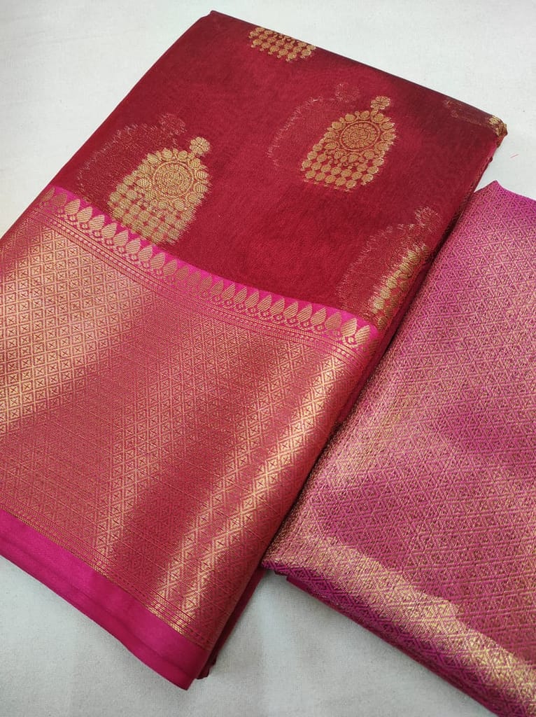 Banarasi Zari Woven Border Silk Sarees