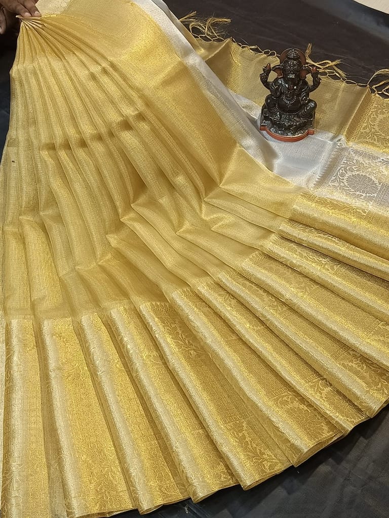 BANARASI ALL OVER TISSUE SILK FLOWER DESIGN SAREE