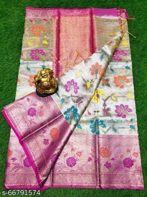 BANARASI ALL OVER TISSUE SILK FANCY PARTY WEDDING WEAR SAREE