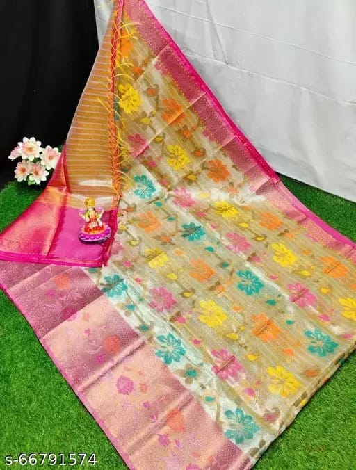 BANARASI ALL OVER TISSUE SILK FANCY PARTY WEDDING WEAR SAREE