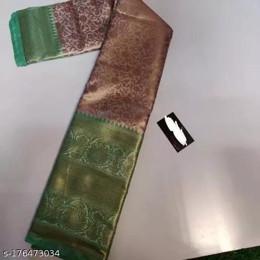 BANARASI TISSUE SILK FANCY BIG BORDER PARTY WEDDING WEAR BRIDAL WEAR SAREE