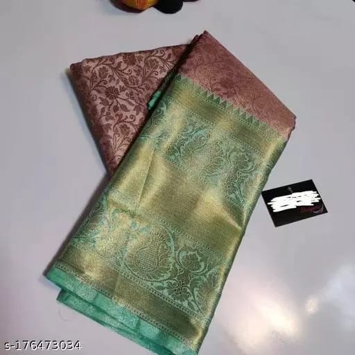 BANARASI TISSUE SILK FANCY BIG BORDER PARTY WEDDING WEAR BRIDAL WEAR SAREE