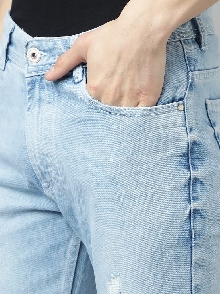 Top Men Men's Light Blue Distressed Skinny Jeans 2025 at ShopCircuit | ONDC