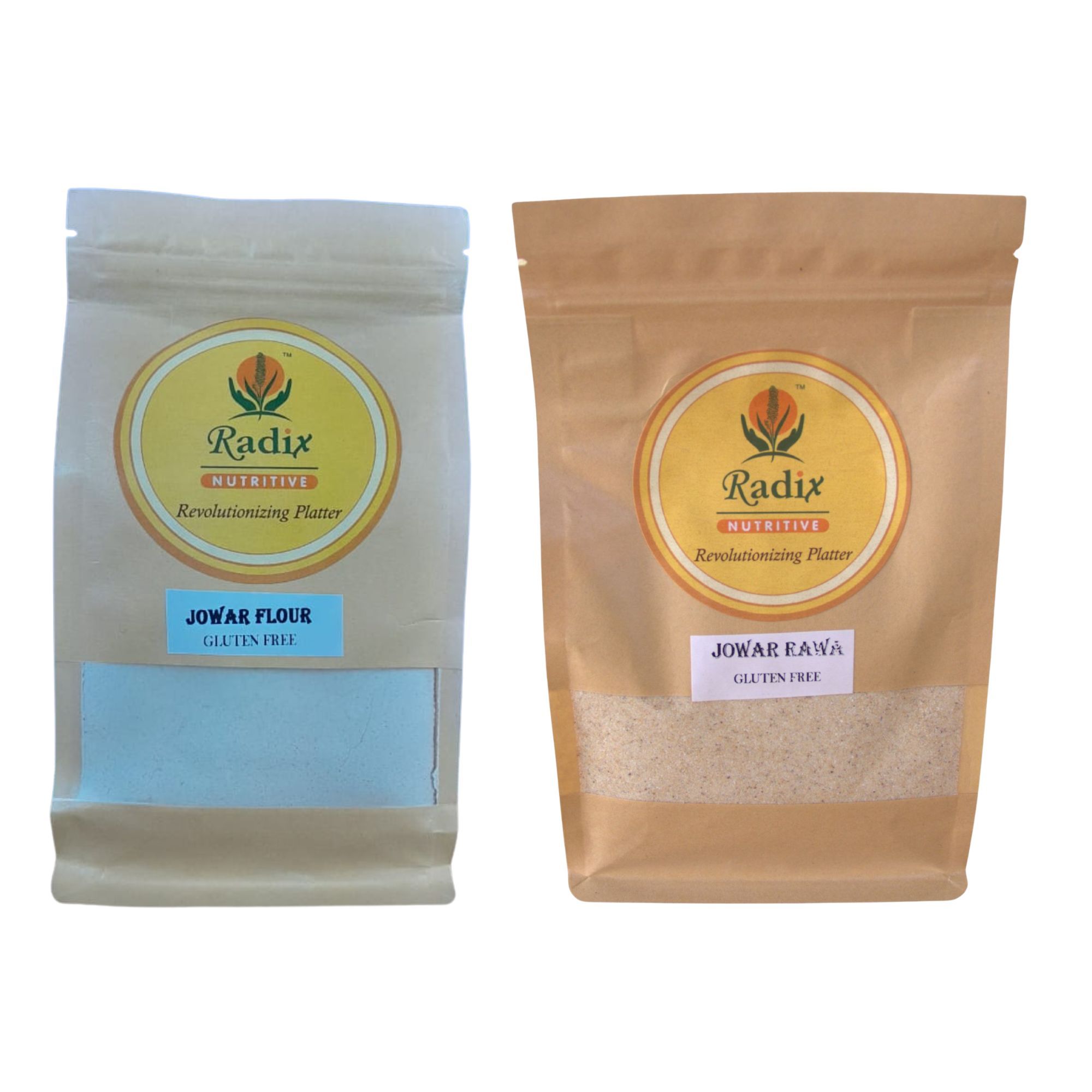 Radix Nutritive® Jowar Millet - Flour and Rava. 500 gms each. Natural Products
