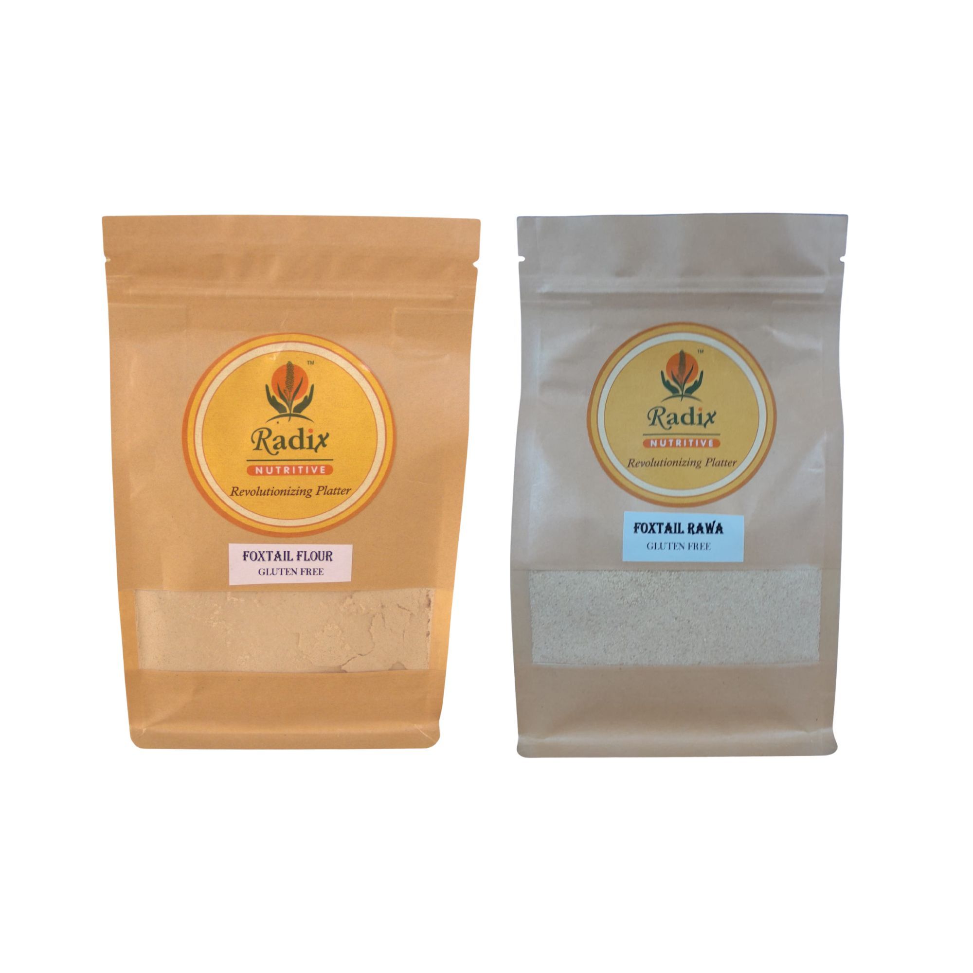 Radix Nutritive® Unpolished Foxtail Millet – Flour and Rava. 500 gms each. Natural