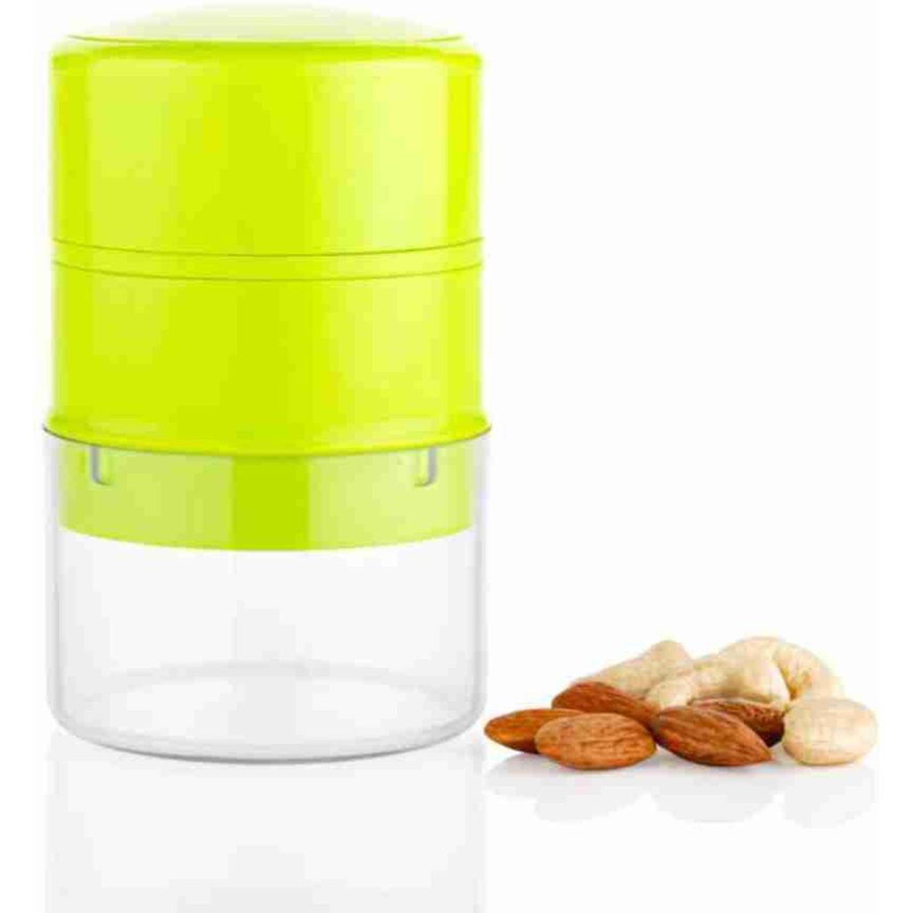 GLOBAL IMPEX 3-in-1 Dry Fruit Cutter, Slicer & Nut Grater – Manual Stainless Steel Chopper with Built-in Storage for Almonds, Cashew, Walnut, Hazelnut | Kitchen Tool.