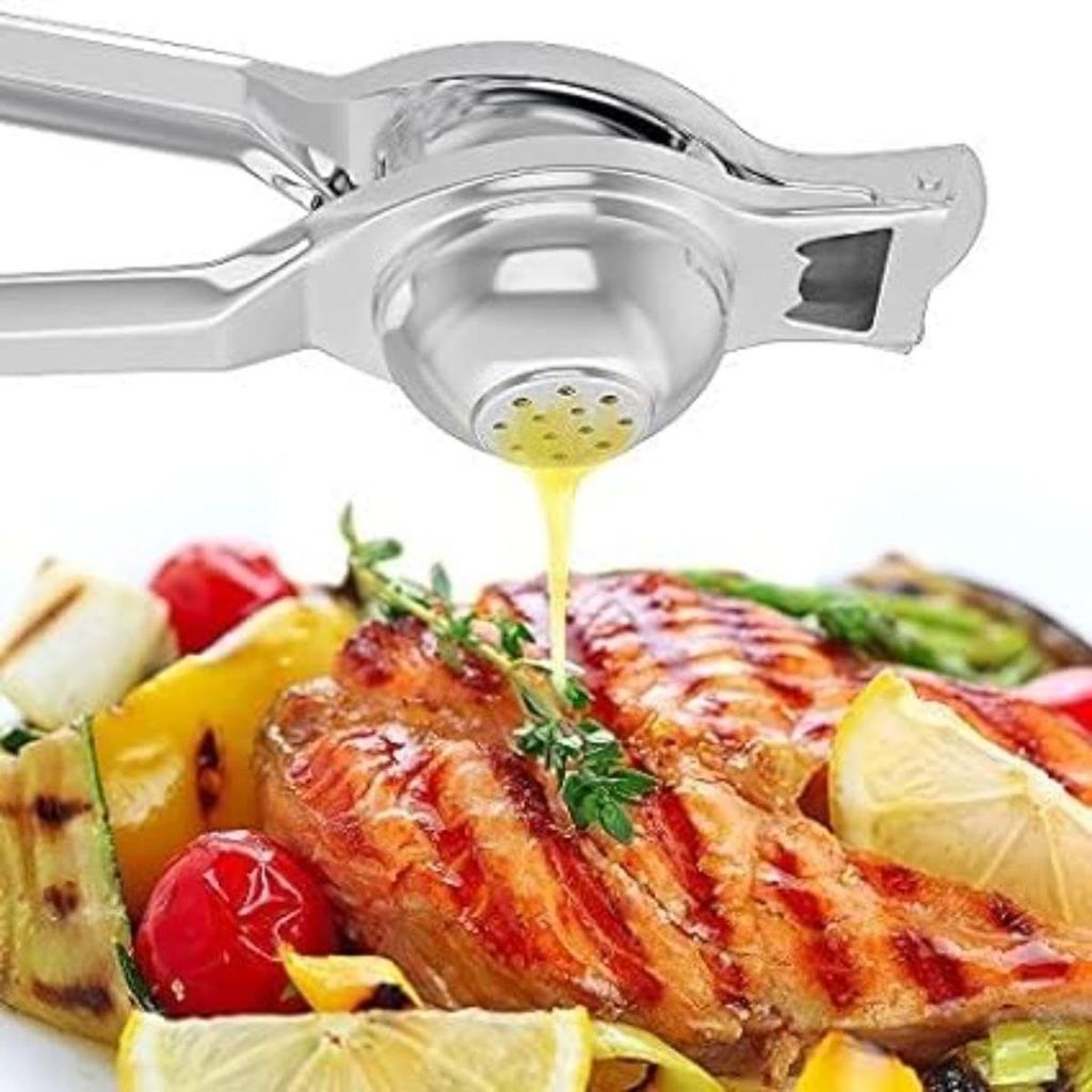 NEWWAY Combo of Stainless Steel Garlic Crusher, Lemon Squeezer with Bottle Opener and Pizza Cutter with Plastic Handle Combo Comfortable Handle Kitchen