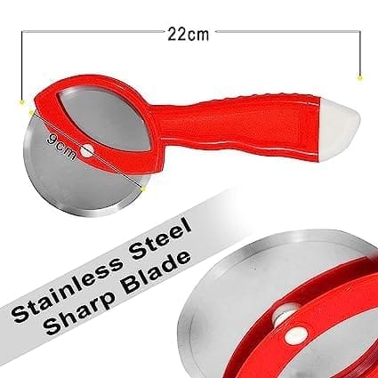 NEWWAY Combo of Stainless Steel Garlic Crusher, Lemon Squeezer with Bottle Opener and Pizza Cutter with Plastic Handle Combo Comfortable Handle Kitchen