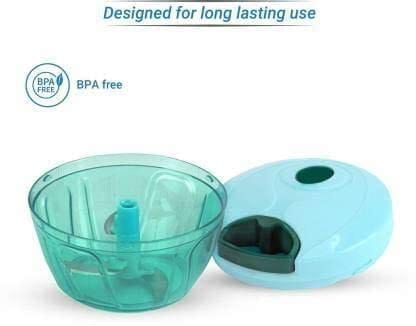 GLOBAL IMPEX Vegetable Hand Chopper with 3 Stainless Steel Blade and Whisker Multipurpose Vegetable Chopper, Dry Fruit and Onion Quick Chopper Machine for Kitchen