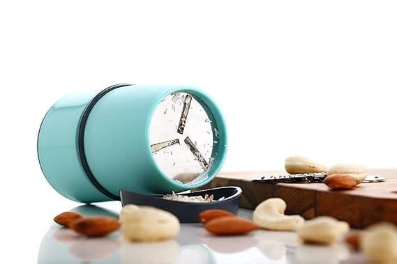 GLOBAL IMPEX 3 in 1 Dry Fruit Chopper Slicer Multipurpose Kitchen Cutter with 3 Steel Blade Dry Fruit Slicer - Pista Green Color (296 Gram Pack Of 1, Additional 3 Steel Blade)