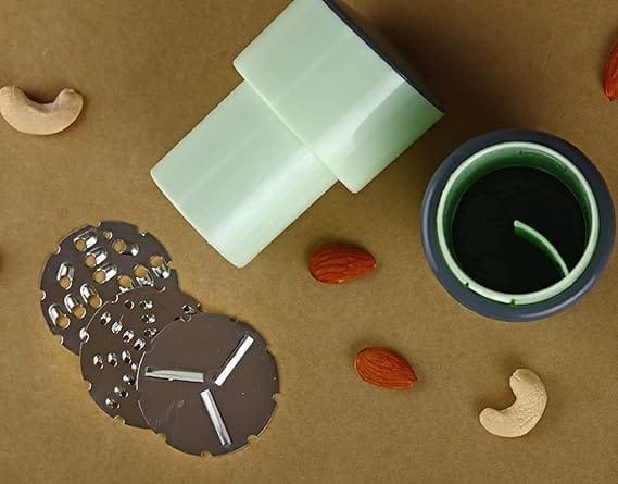 GLOBAL IMPEX 3 in 1 Dry Fruit Chopper Slicer Multipurpose Kitchen Cutter with 3 Steel Blade Dry Fruit Slicer - Pista Green Color (296 Gram Pack Of 1, Additional 3 Steel Blade)