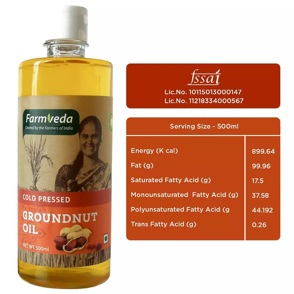Cold Pressed Groundnut Oil - Enhanced Flavor, 500ml