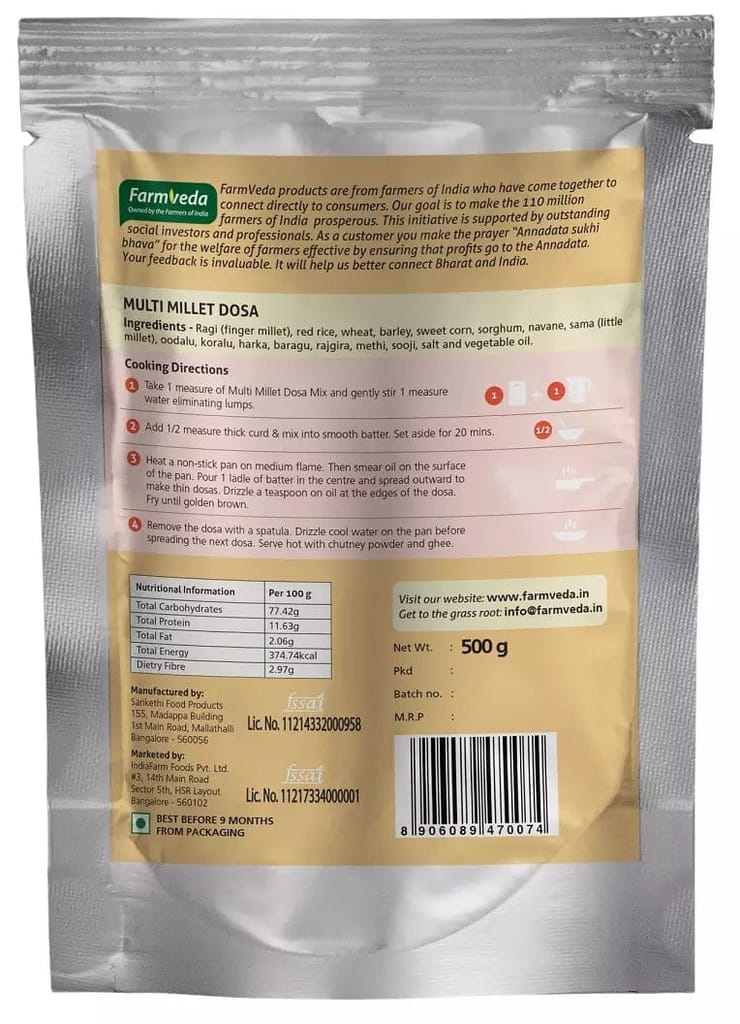 Multi Millet Instant Dosa Mix - Healthy, Crispy, and Delicious!