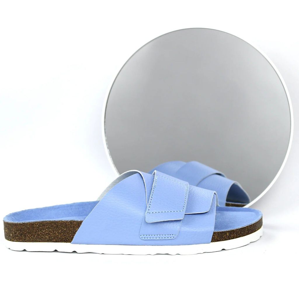 Latest Women Double Layered Bubbly Blue Cork Sandals (Women) 2025 at ShopCircuit | ONDC