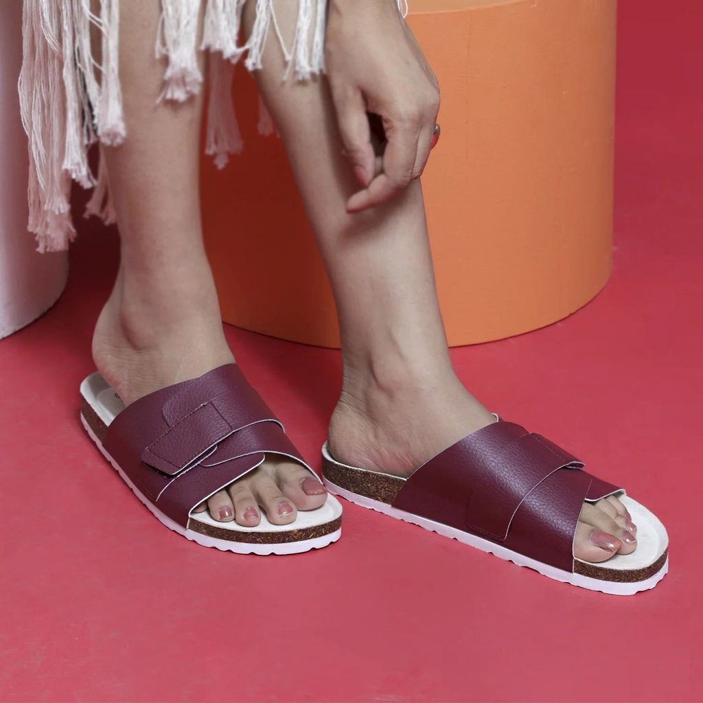 Top Women Double Layered Fresh Plum Cork Sandals (Women) 2025 at ShopCircuit | ONDC