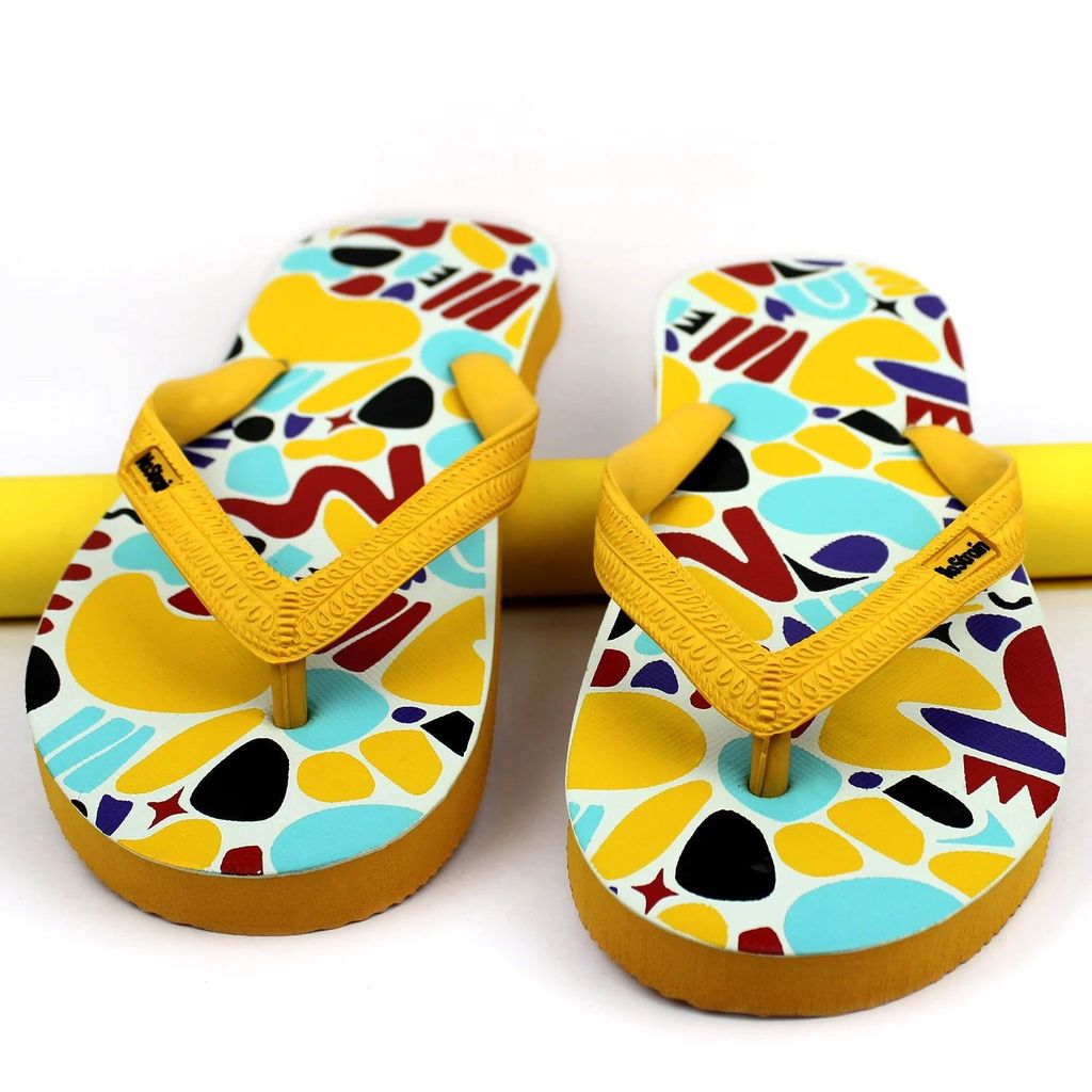 Sophisticated Men TwistedGeo Yellow Flip-Flops (Men) 2025 at ShopCircuit | ONDC