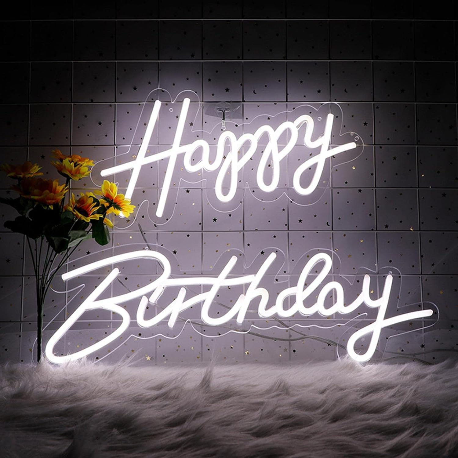 Happy Birthday Neon Sign LED Neon Lamp Birthday Party Wall Art Deco| Home & Garden | Lamps, Lighting & Ceiling Fans 12 X 18 Inch