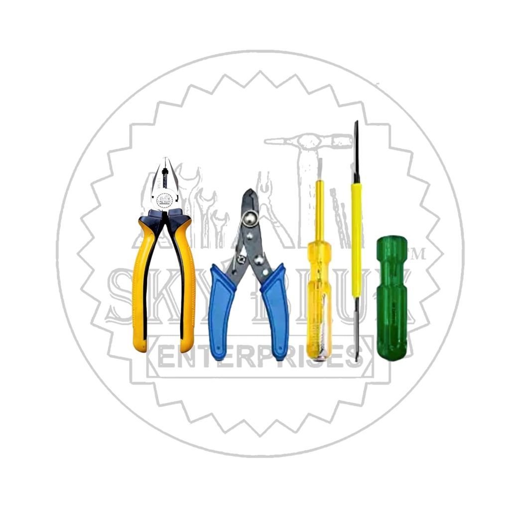 SKY BLUE Enterprises Combo set of 4 1 pcs. Combination Plier, 1 pcs. Wire striper, 1 pcs. Line Tester, 1 pcs 2in1 Screwdriver
