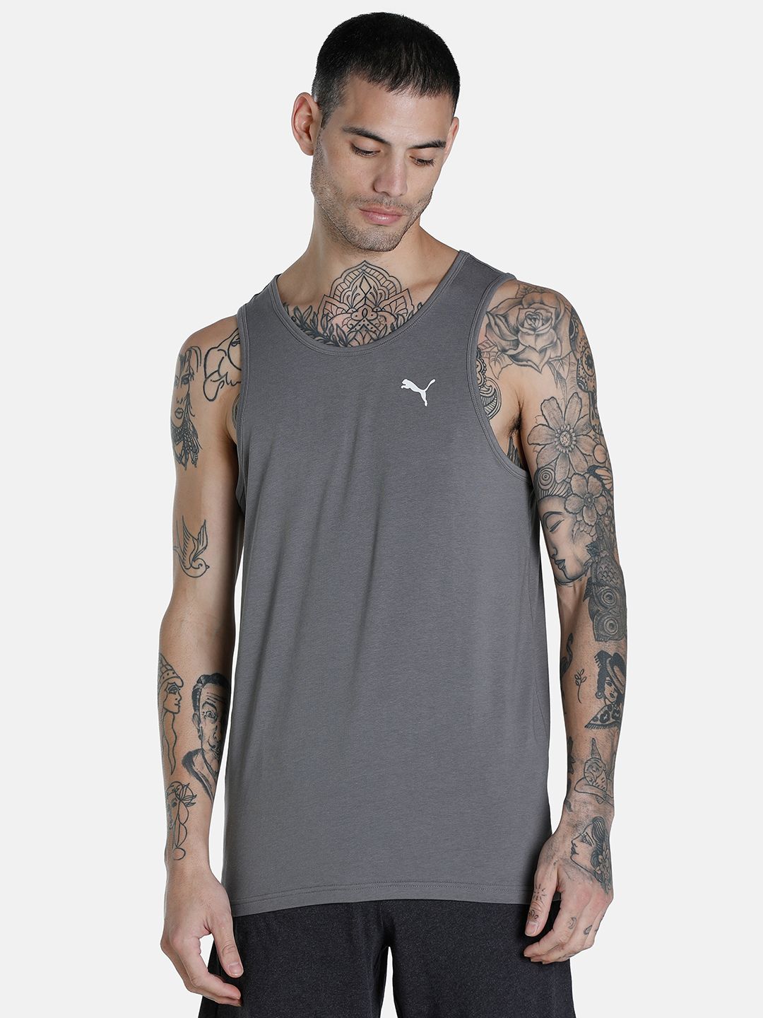 Men's Premium Soft Touch Tank-Gray