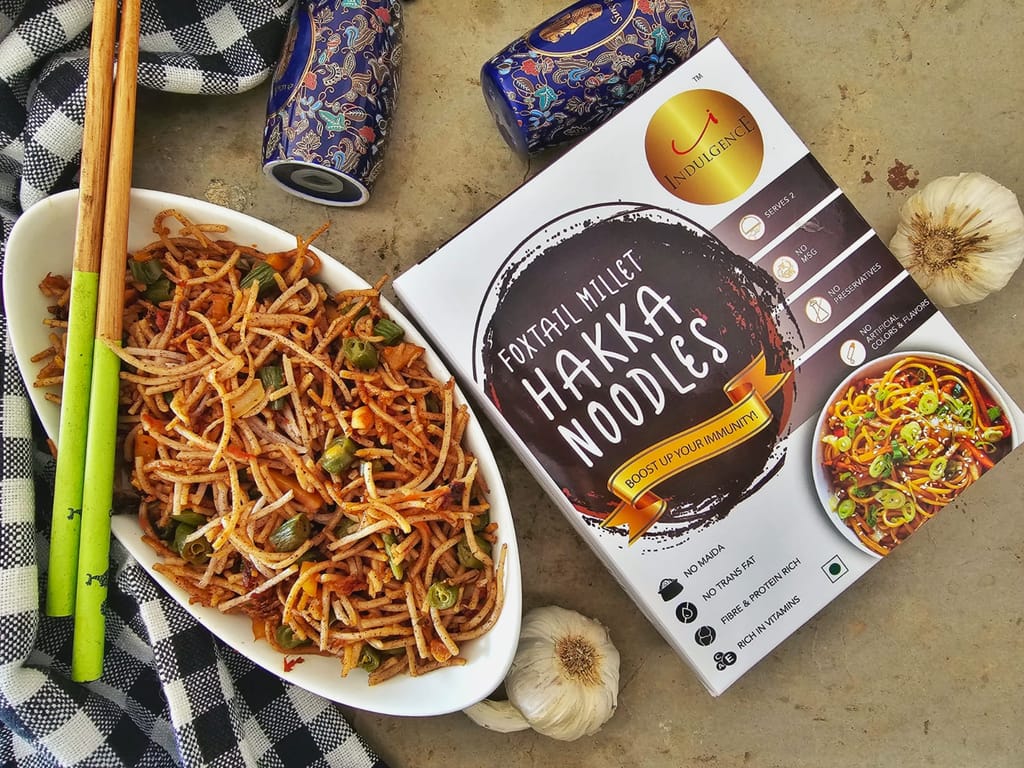 INDULGENCE No Maida Foxtail Millet Hakka Noodles Pack of 2-400 Gms