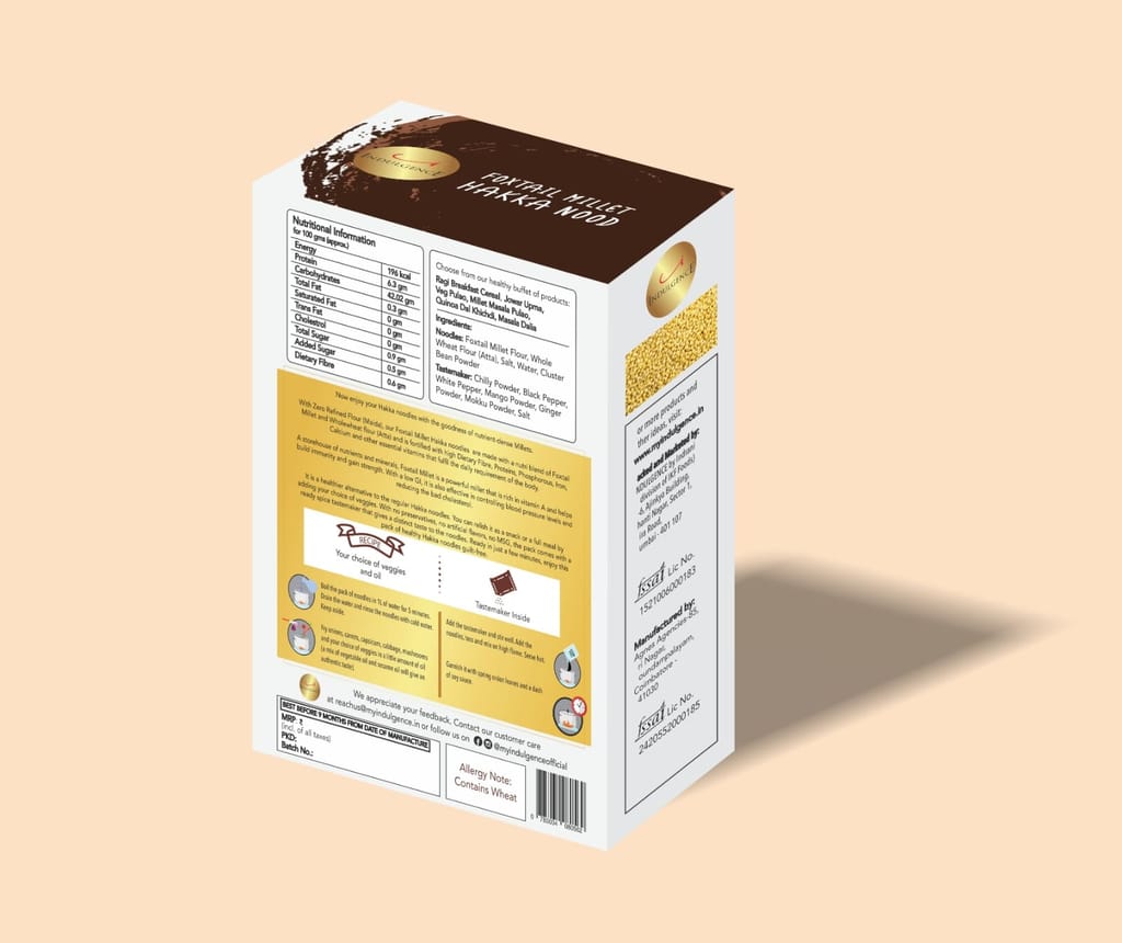 INDULGENCE No Maida Foxtail Millet Hakka Noodles Pack of 2-400 Gms