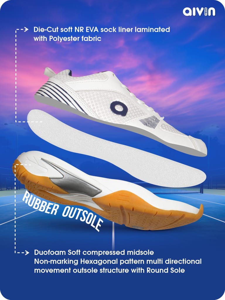 Stylish Women AIVIN Attract Unisex White Badminton Shoes 2025 at ShopCircuit | ONDC