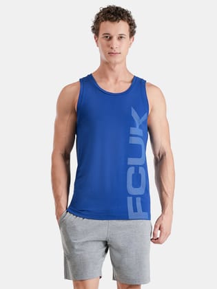 FCUK Play Dalston, Men's Lounge Vest -  Brilliant Blue