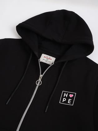 Richlook Women Black Full Zipper Hoodie Richlook Women Black Full Zipper Hoodie