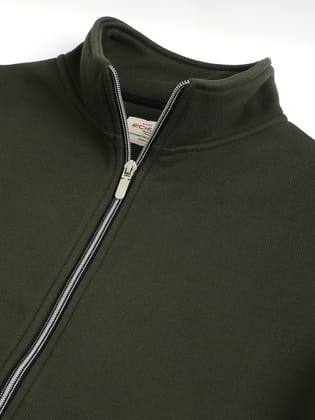 Richlook Women Olive Full Zipper Sweatshirt Richlook Women Olive Full Zipper Sweatshirt