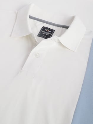 Men Cream Regular Fit Polo Neck T-Shirt Men Cream Regular Fit Polo Neck T-Shirt