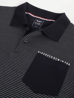 Men Navy Regular Fit Polo Neck T-Shirt Men Navy Regular Fit Polo Neck T-Shirt