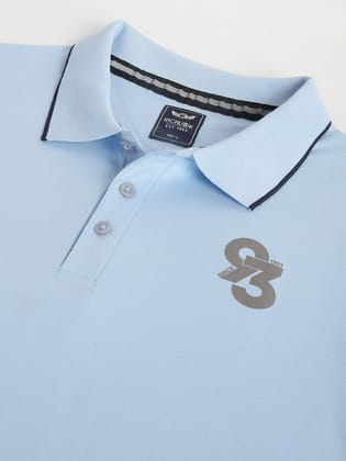 Men Sky Regular Fit Polo Neck T-Shirt Men Sky Regular Fit Polo Neck T-Shirt