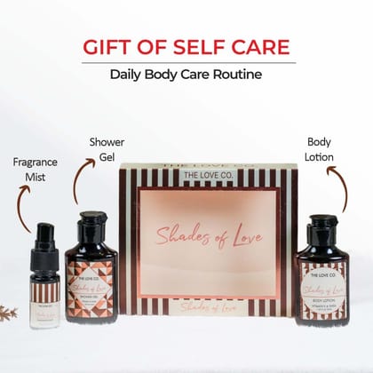 The Love Co. Shades of Love Bath and Body Care Gift Box | Shower Gel & Body Lotion | For Men and Women | Pampering Kit for Anniversary, Birthday & All Special Occasions | Premium Packaging | Pack of 2