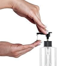 Harrods 5 Pieces Transparent Empty Shampoo Pump Bottles Refillable Dispenser Container Liquid Soap Dispenser Pump Lotion Bottle Plastic Cylinder with Pumps - 200ml Each