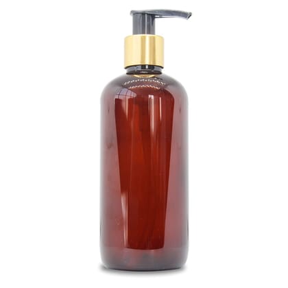 Harrods 6 Pieces Amber Golden Pump Bottles Refillable Dispenser Container Liquid Soap Dispenser Pump Lotion Bottle Plastic Cylinder with Pumps - 200ml Each