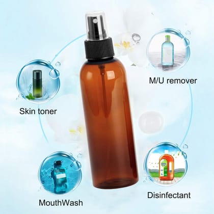 HARRODS Plastic Amber Empty Small Spray Bottle, Mist Spray Bottle | Empty Spray Bottle | Spray Bottles | Liquid | Travel | Fogging | Sanitizer Spray Bottles | Room Spray | 200ml Pack of 2